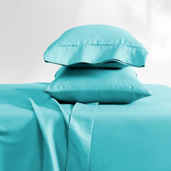 Bare Home Double Brushed Sheet Set - Split King - Aqua