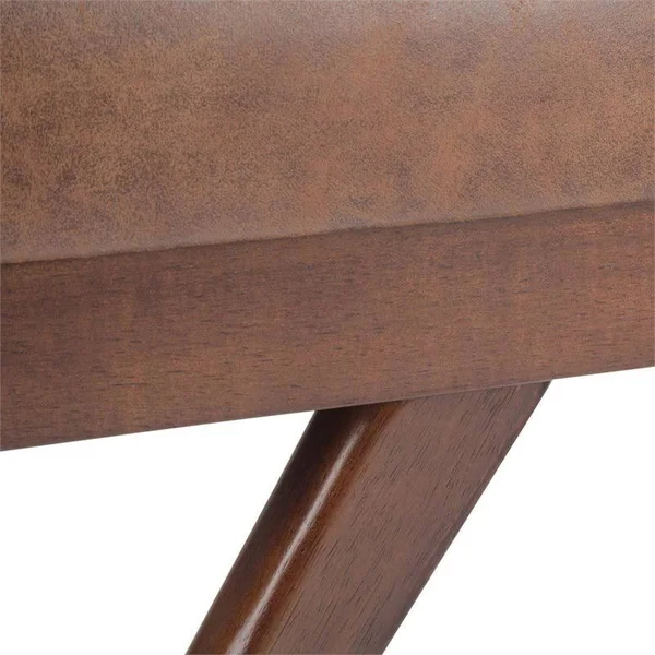 Simpli Home Chanelle Mid Century Ottoman Bench - Umber Brown