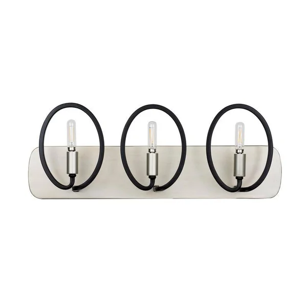 Varaluz Eliptico 1 Light Bath - Silverado/Black - 316B01SOBL