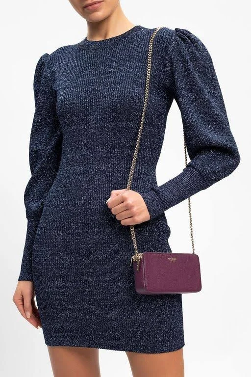 Kate Spade New York Margaux Double-Zip Mini Crossbody Deep Cherry NA