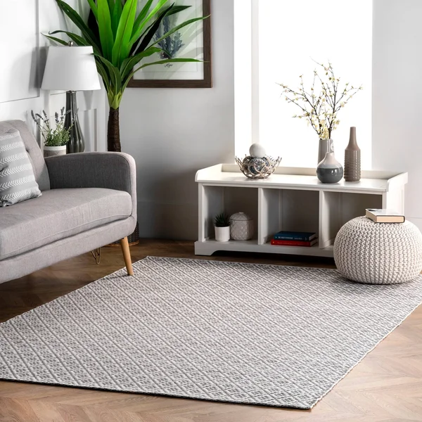 nuLOOM Holcombe Geometric Gray 4 ft. x 6 ft. Area Rug, Grey