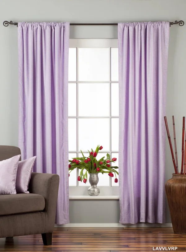 Lavender Rod Pocket Velvet Curtain - Drape, Panel - Piece
