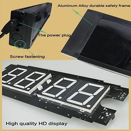 Ganxin Multifunctional 1'' High 6 Digits LED Wall Clock, with Countdown/up Digital Timer, 12/24-hour Real Time Clock, Stopwatch