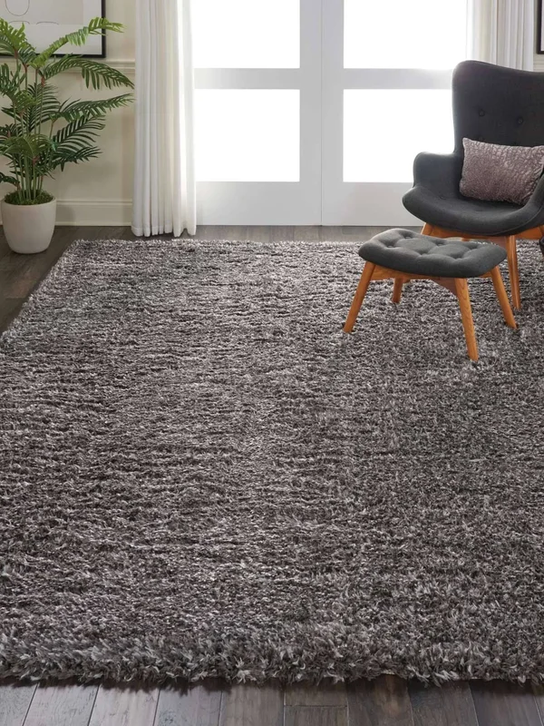 Nourison Ultra Plush Shag ULP01 Charcoal Runner Area Rug