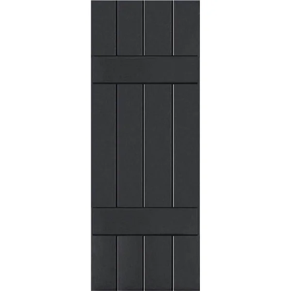 Ekena Millwork 2-Pack 15-in W x 33-in H Black Board and Batten Wood Western Red Cedar Exterior Shutters, RWB15X033BLW