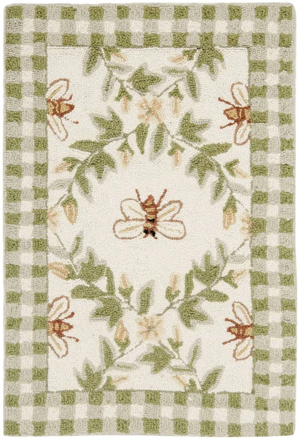 Safavieh Chelsea HK55A 3&9x22 x 5&9x22 Ivory, Green Area Rug