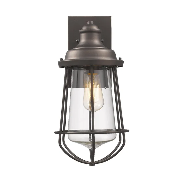 Chloe Lighting Lucas Industrial-style 1 Light Rubbed Bronze Outdoor/Indoor Wall Sconce 16x22 Tall