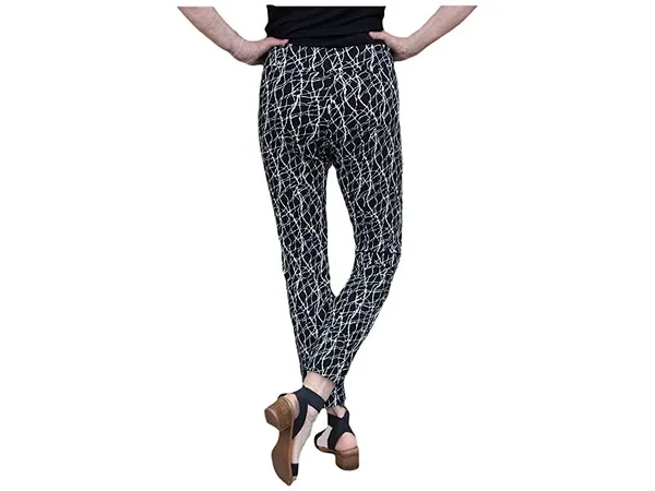 Krazy Larry Pull-On Ankle Pants Women's Dress Pants Black/Silver : 8 28
