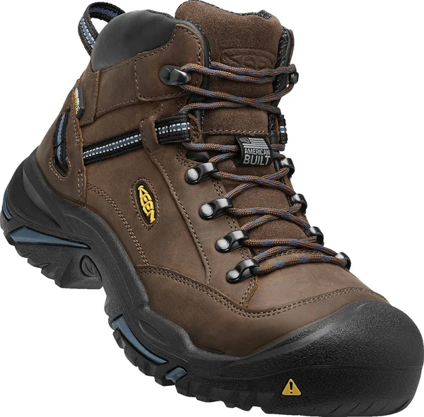 Keen Men's Waterproof Steel Toe Boots Braddock Al Mid, 12, Bison/Ensign Blue
