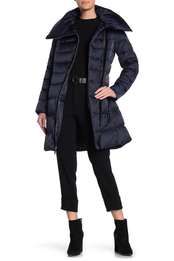 Tahari Zipped Long Down Coat