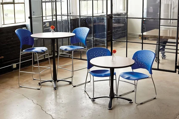 Safco Cha-Cha Bistro-Height - x Base - 36x22 Round silver/cherry