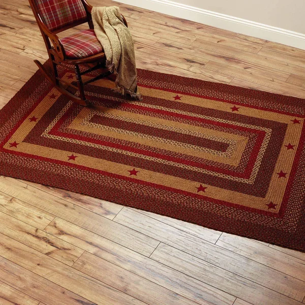 IHF Rugs Cinnamon Star Oval Braided Rug - 22x22 x 72x22