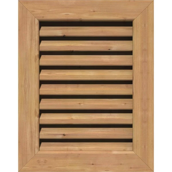 Ekena Millwork GVWVE18X2201SFUWR 18x22W x 22x22H Vertical Gable Vent (23x22W x 27x22H Frame Size): Unfinished, Functional, Smoot