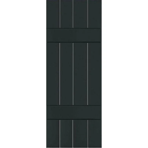 Ekena Millwork 2-Pack 15-in W x 73-in H Black Forest Green Board and Batten Wood Western Red Cedar Exterior Shutters, RWB15X073