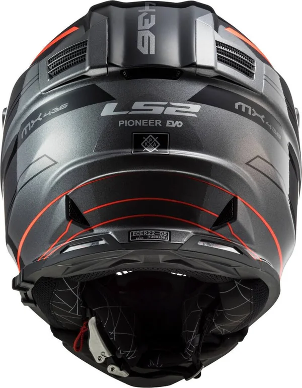 LS2 MX436 Pioneer Evo Knight, Enduro Helmet - Grey/Orange - XXL