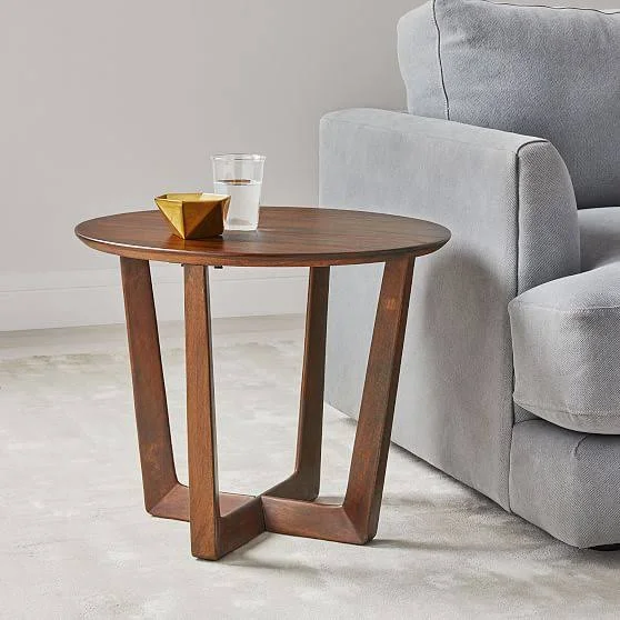 West Elm We Stowe Collection Black Round Side Table