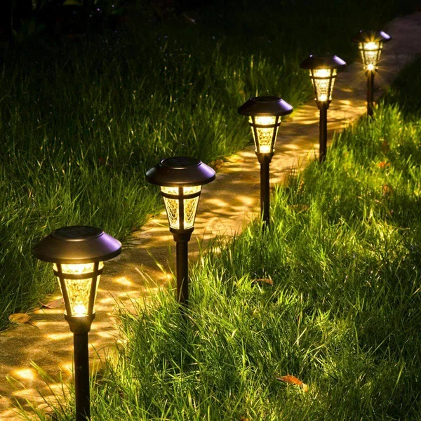 Solpex Solar Pathway Lights Outdoor - 6 Pack Solar Garden Lights, Bronze Finshed