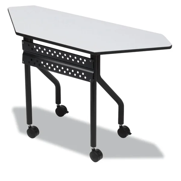 Iceberg OfficeWorks Mobile Training Table - 48x22 Trapezoid - Gray