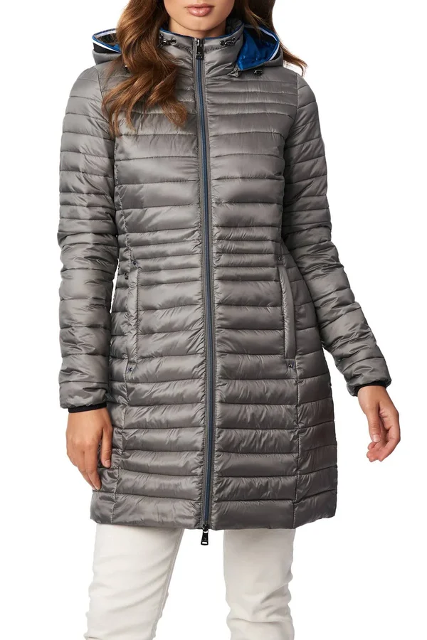 Bernardo Quilted Jacket - Size S - Charcoal at Nordstrom Rack