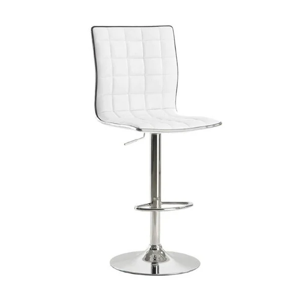 Bowery Hill Adjustable Waffle Bar Stool in White