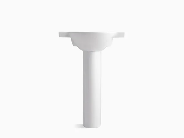 KOHLER K-5266-8-96 Veer 24 In. Pedestal Bathroom Sink with 8 In. Widespread Faucet Holes - Biscuit