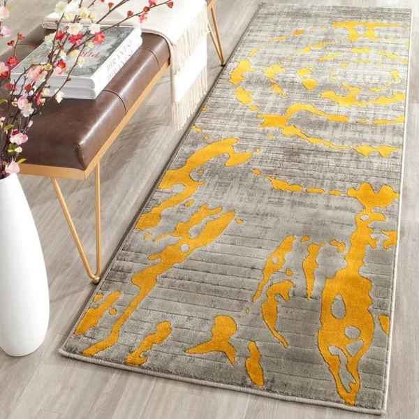 Safavieh Porcello PRL7735F 5&2x22 x 7&6x22 Light Grey, Orange Area Rug