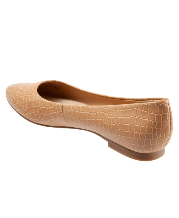 Trotters Women's Estee, Size: 5, Nude Croco Leather