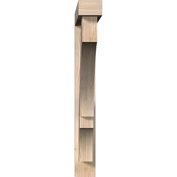 Ekena Millwork 1462162 5 1/2x22W x 44x22D x 44x22H Balboa Block Smooth Bracket w/ Offset Brace - Douglas Fir