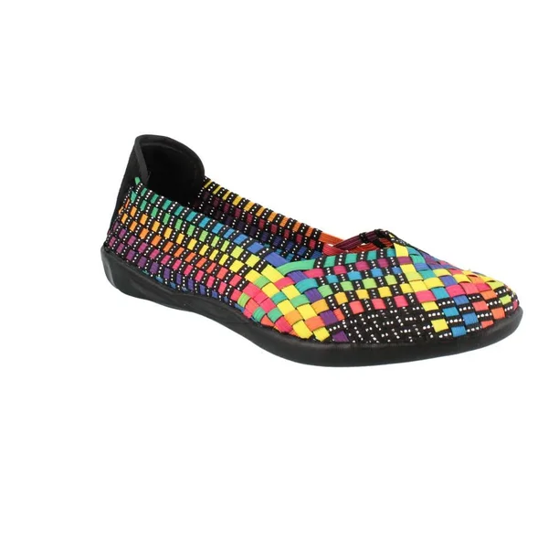 Bernie Mev Women's Catwalk Slip-On Flats Shoes, Black Multi