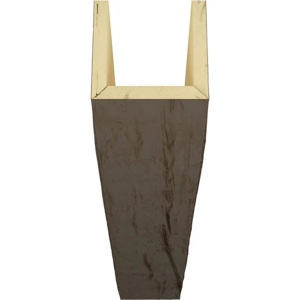 Ekena Millwork BMRW3C0060X060X144HD 6x22W x 6x22H x 12&L 3-Sided (U-beam) Riverwood Endurathane Faux Wood Ceiling Beam, Natural