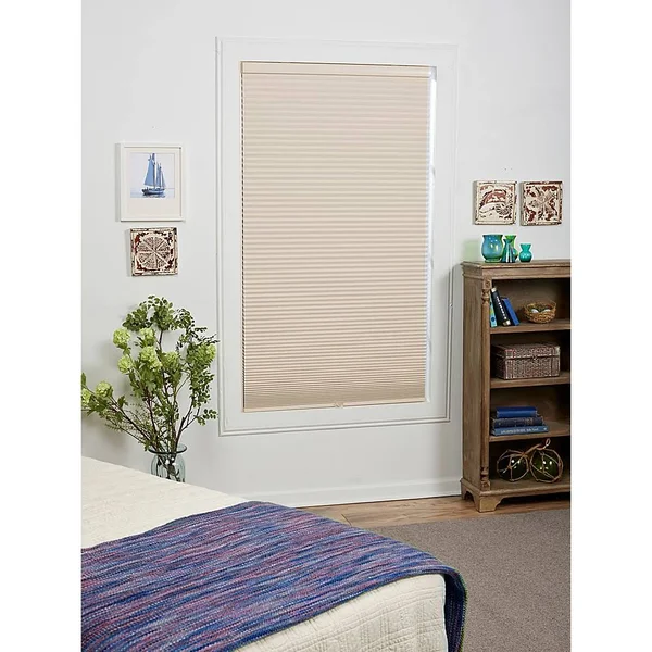 Eco Home Blackout 62.5x22 x 64x22 Cordless Cellular Shade in Alabaster