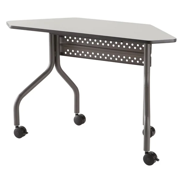 Iceberg OfficeWorks Mobile Training Table - 48x22 Trapezoid - Gray