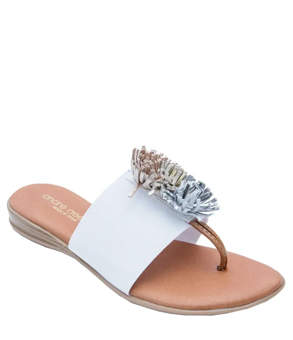 Andre Assous Novalee Fringe Thong Sandals - Red 5M