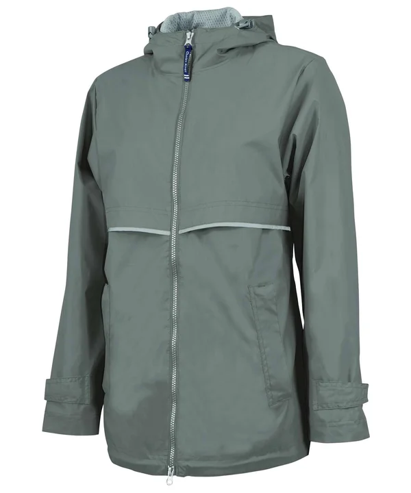 Charles River Women's New Englander Rain Jacket in Grey/Reflective 5XL, 5099, Gray