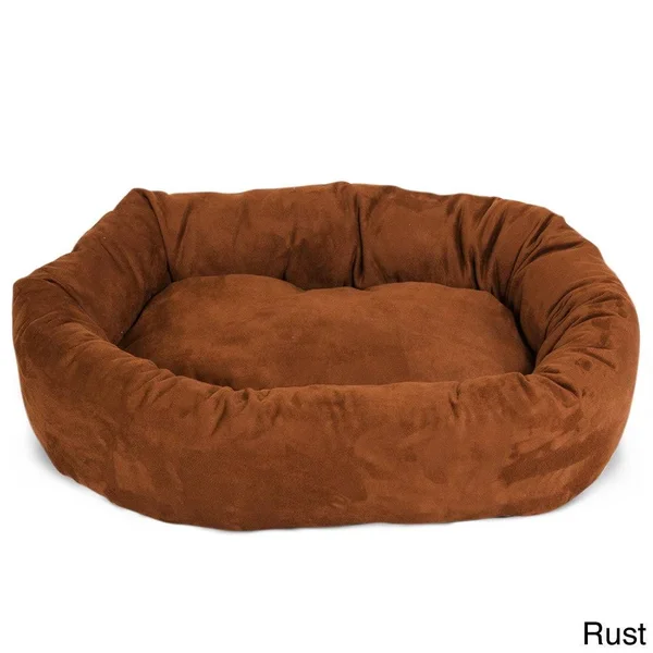Majestic Pet Suede Bagel Dog Bed - Navy, 24-in