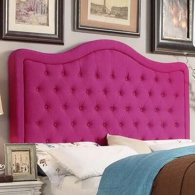 Leonhardt Extra Long Twin Upholstered Panel Headboard Three Posts Color: Lady Pink