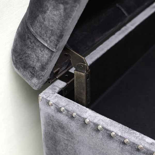 Best Quality Furniture Storage Ottoman Acrylic Legs and Nailhead Trim - Dark Grey - Large