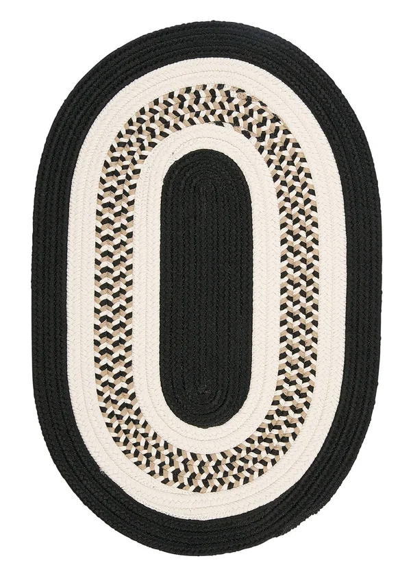 Colonial Mills Flowers Bay FB41 Black 8& x 10& Oval Area Rug