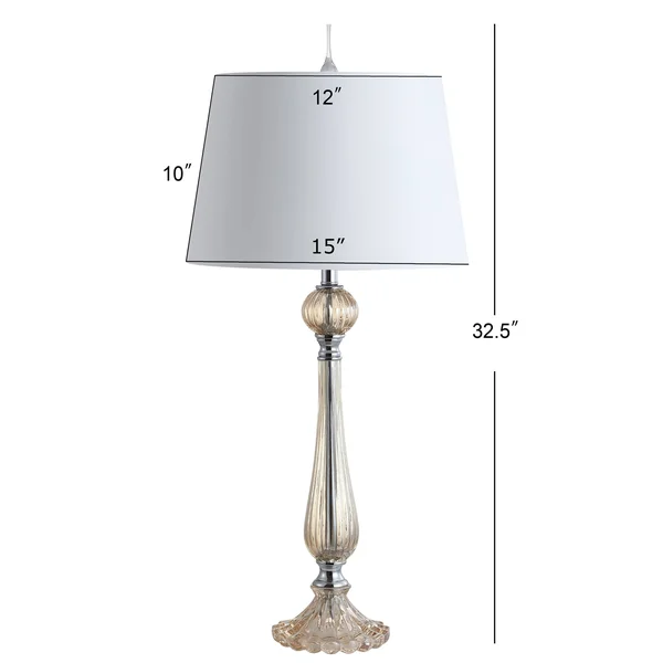 Jonathan Y Chloe 32.5 in. Champagne Glass LED Table Lamp (Set of 2)