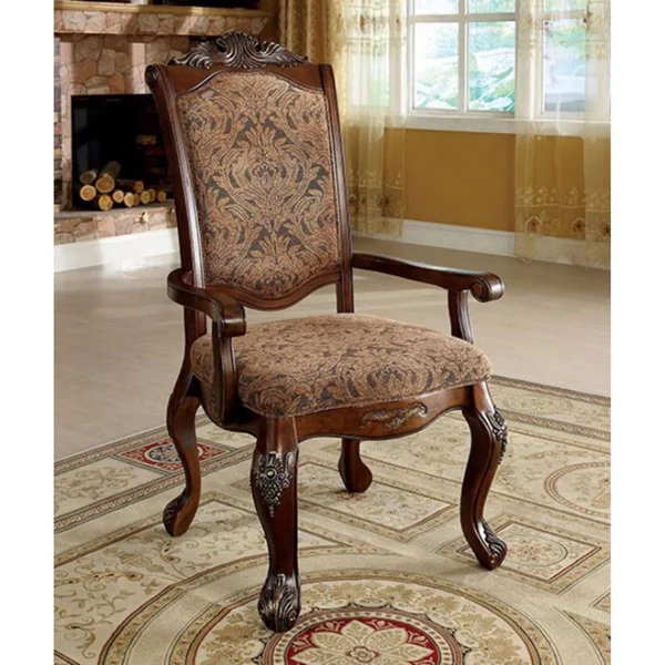 Cromwell Traditional Arm Chair, Antiqued Cherry Finish, Set of Two