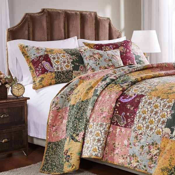 Greenland Home Fashions Greenland Home Antique Chic 5-Piece Oversized Reversible Cotton Quilt Set 5 Piece King