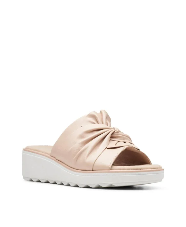 Clarks Women's Jillian Leap Wedge Slide, Size: 8.5, Blush Leather