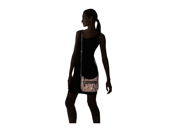 Vera Bradley Banana Leaves Brown Mini Vivian Crossbody