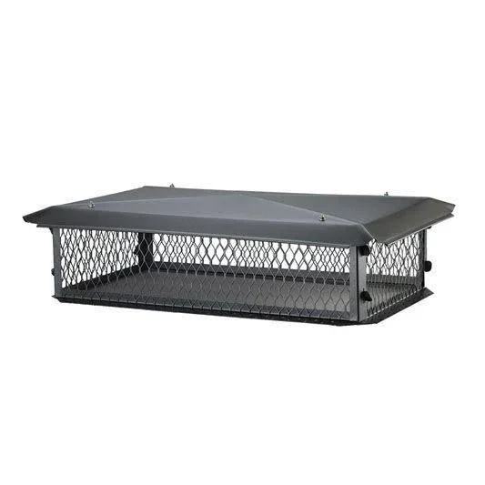 10x10 Big Top Multi-Flue Chimney Cap, Black Galv - 10x22 High, 3/4x22 Mesh