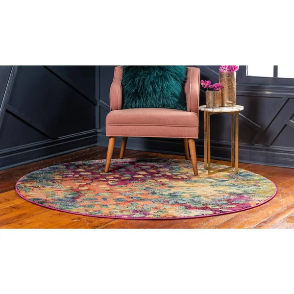 Unique Loom Ivy Jardin Round Rug - 10& x 10& Multi