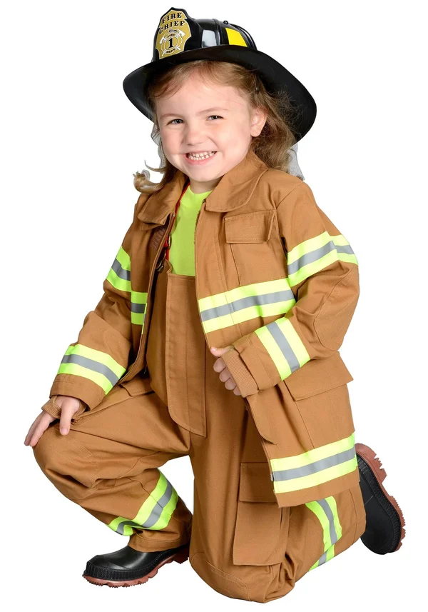 Aeromax Toys Fire Fighter Cotton Suit - Brown, L