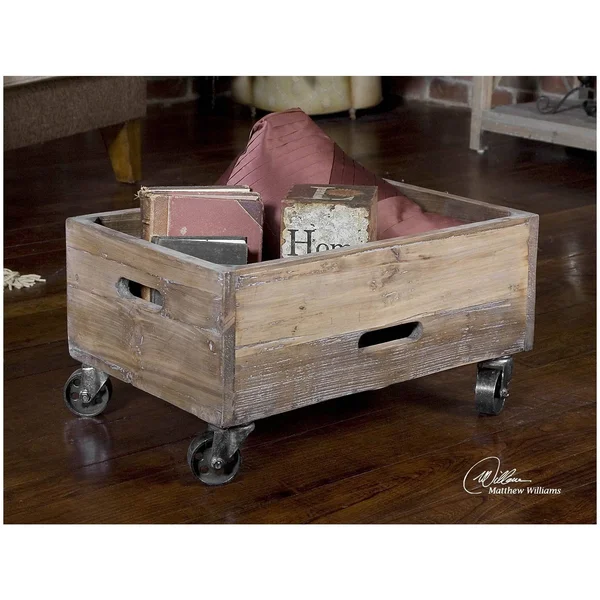 Uttermost Stratford Reclaimed Wood Rolling Box