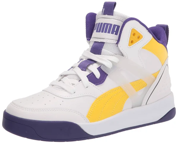 Puma Backcourt Mid Sneaker, Men's, White/Yellow, Size 9, Sneakers