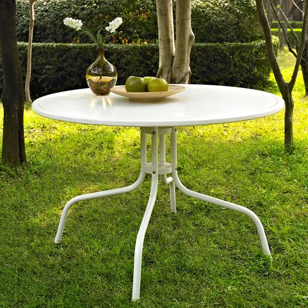 Crosley Griffith 40x22 Metal Dining Table in White