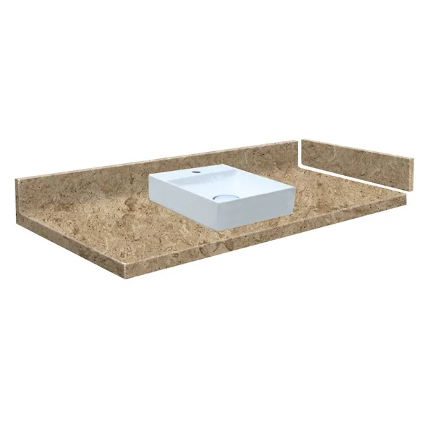 Transolid 30.5-in Sand Mountain Solid Surface Bathroom Vanity Top in Brown - VT30.5X22-1SV-94-1